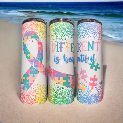 Different is Beautiful - Autism Awareness 20 oz. Stainless Steel Tumbler - image4